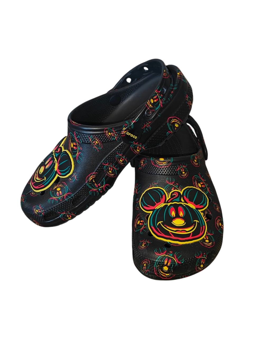 Disney Mickey Mouse Halloween Crocs, Glow-in-the-dark Jack-o'-lantern M6, W8